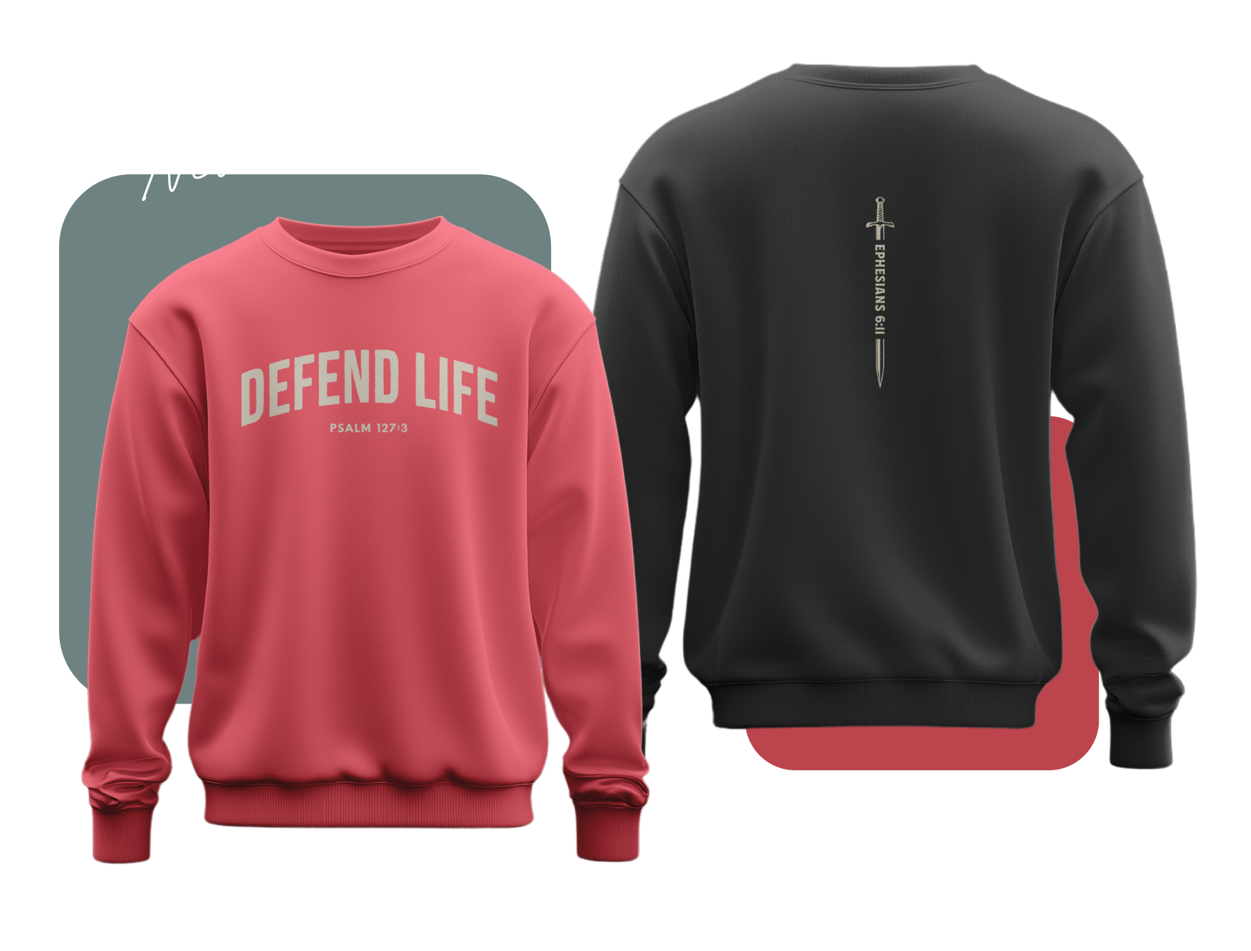 Two pro-life sweatshirts