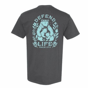 Defend Life Comfort Colors® T-Shirt – Pepper Grey with Mama Bear (Psalm 127:3)
