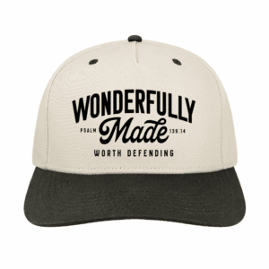 Defend Life Wonderfully Made Cream and Black Hat