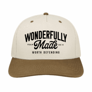 Defend Life Wonderfully Made Cream and Tan Hat