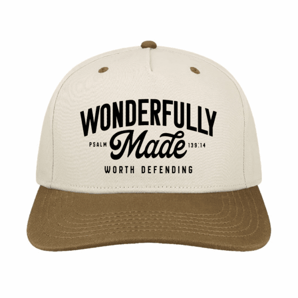Defend Life Wonderfully Made Cream and Tan Hat