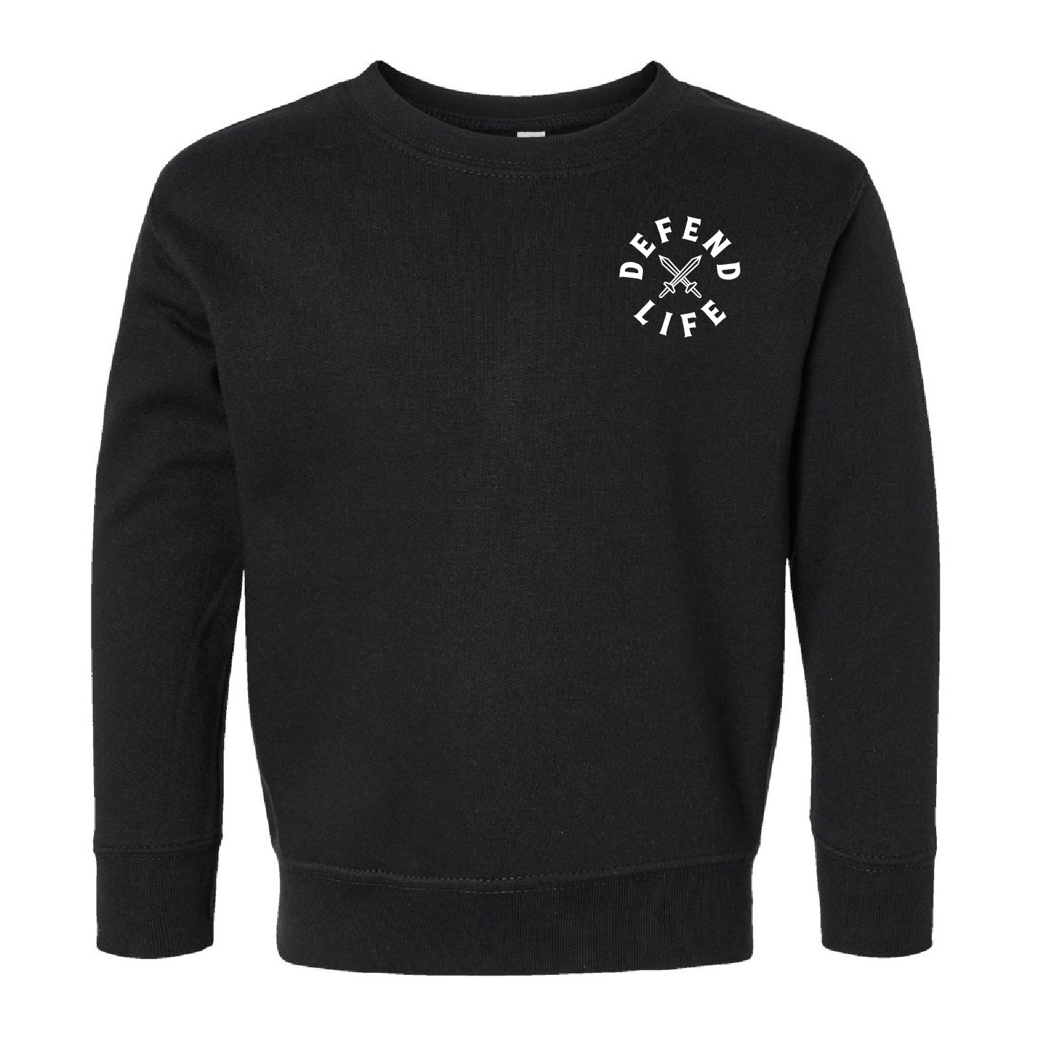 DL-Toddler-sweatshirt-life-defender-shield-black-front