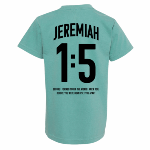 Defend Life Jeremiah 1:5 Youth Tee Seafoam