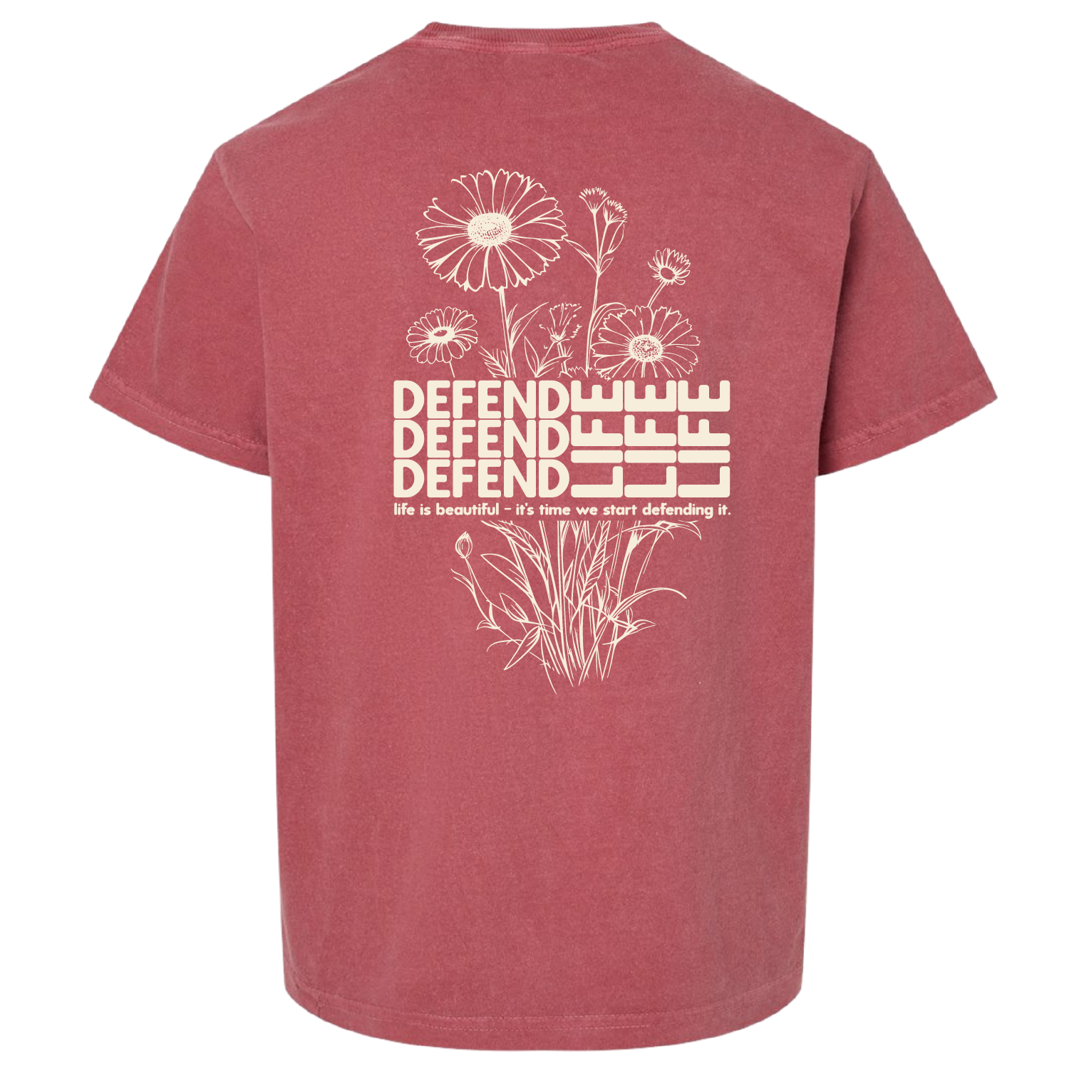 DL-Youth-T-shirts-flower-back-crimson